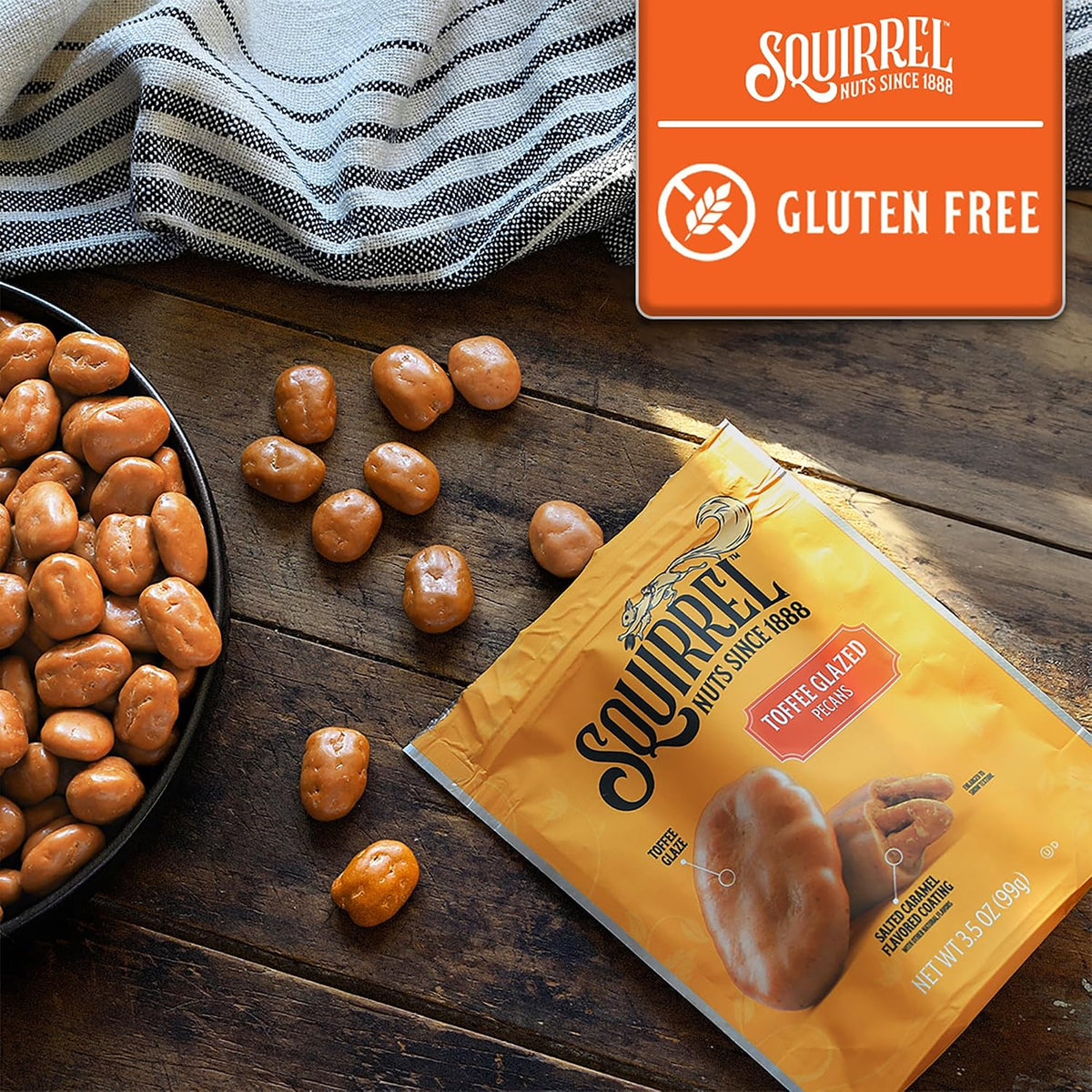 Squirrel Brand sweet and salty pecan snack