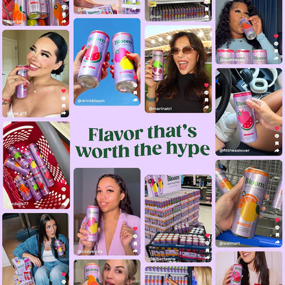 Bloom sparkling energy drink variety pack packaging