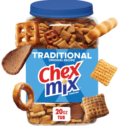 Original Recipe Chex Mix party snack mix tub