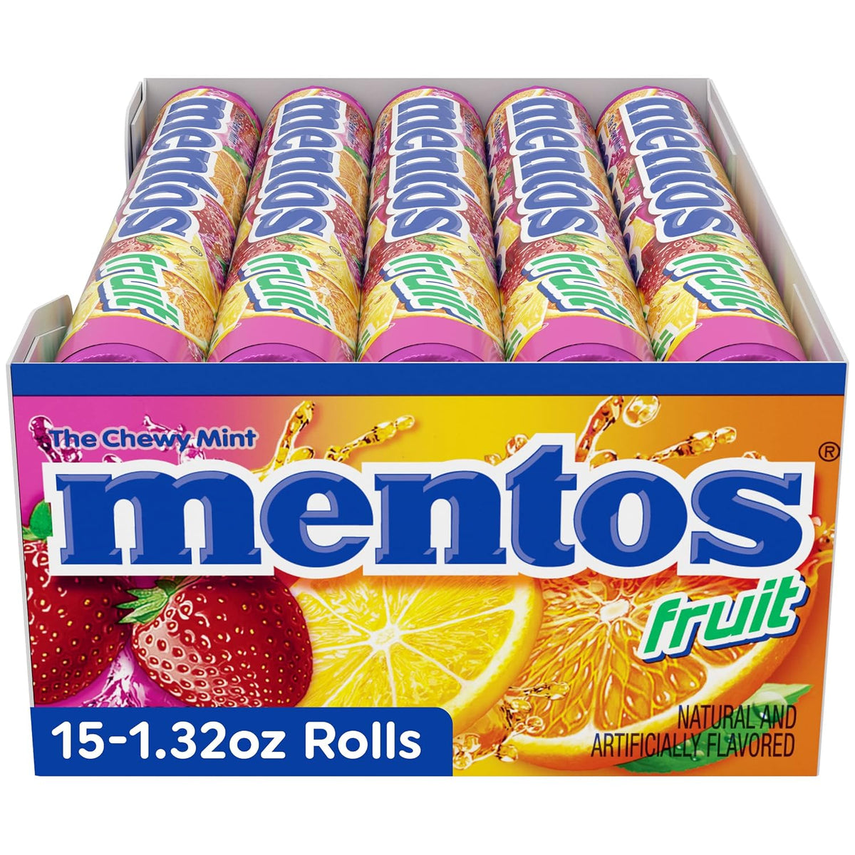 Fruit Mentos chewy mint candy for sharing