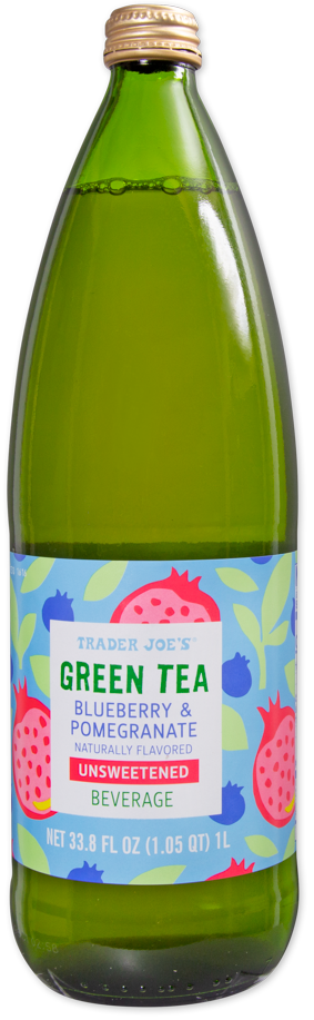Trader Joe's Green Tea Blueberry and Pomegranate Unsweetened Beverage
