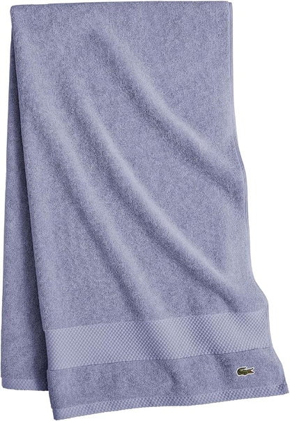 Lacoste Heritage Supima cotton bath towel in Light Denim