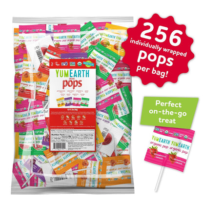 Individually wrapped organic candy pops by YumEarth