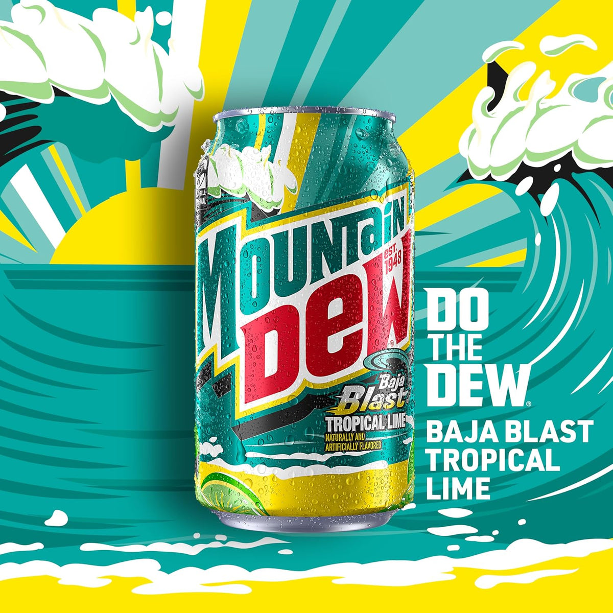 Mountain Dew Baja Blast citrus tropical lime beverage