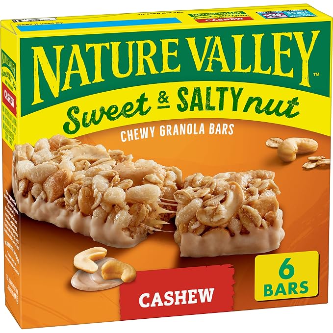 Nature Valley sweet and salty cashew granola bars box