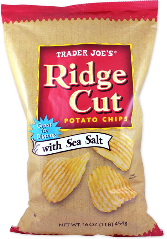 Trader Joe's ridge cut potato chips with sea salt