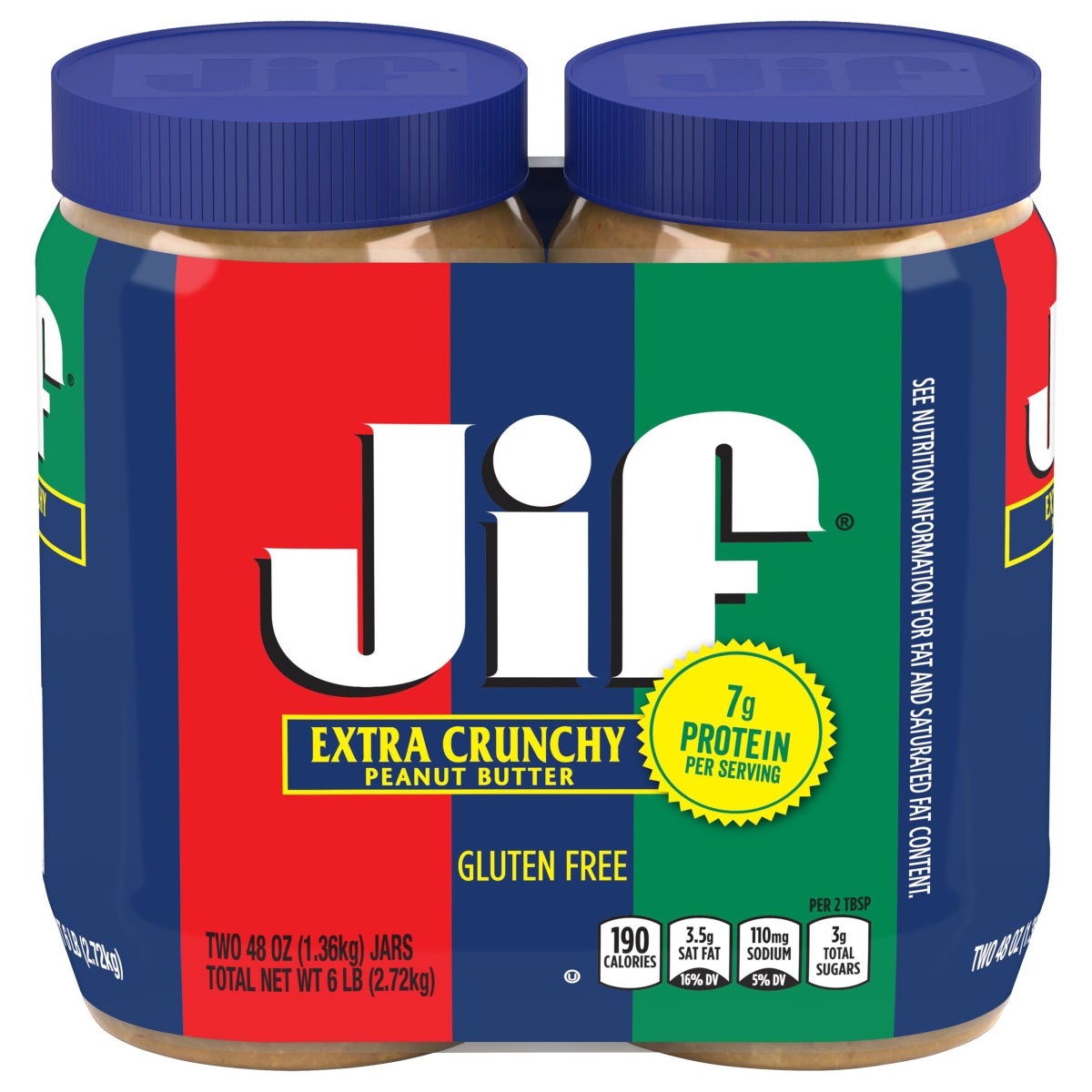 Jif Extra Crunchy peanut butter 48 oz 2-pack