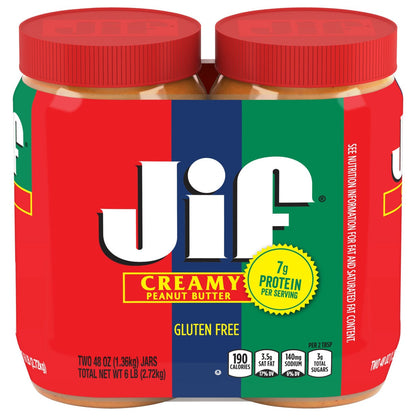 Jif creamy peanut butter 48 oz 2-count jars