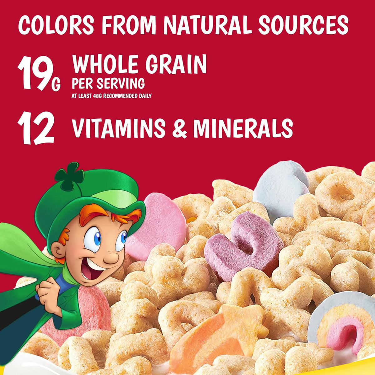 Lucky Charms kids breakfast cereal with marshmallows