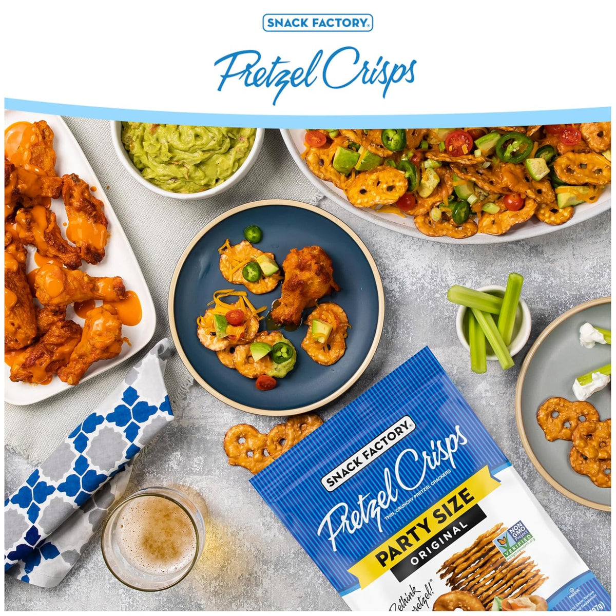 Original salted pretzel crisps pantry snack bag