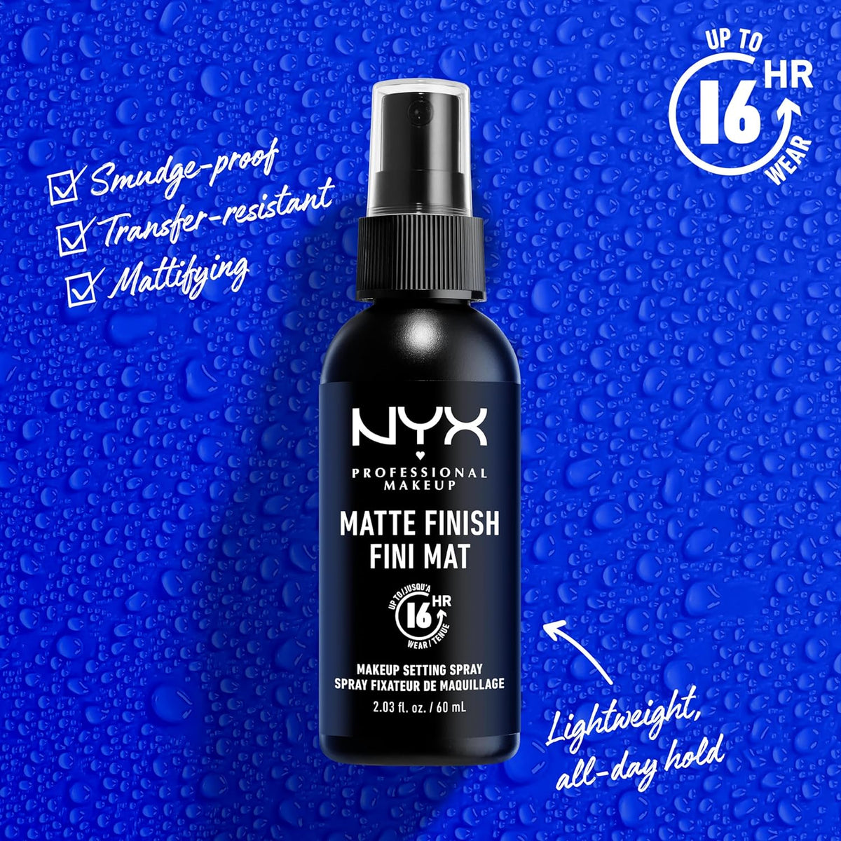 NYX setting spray for up to 16HR wear