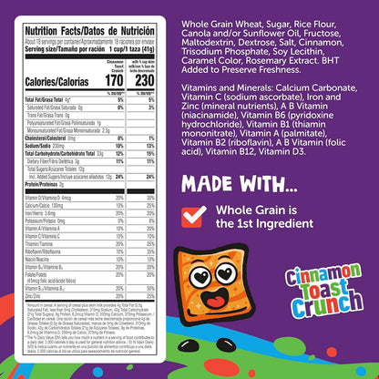 Crispy whole wheat and rice cereal for breakfast