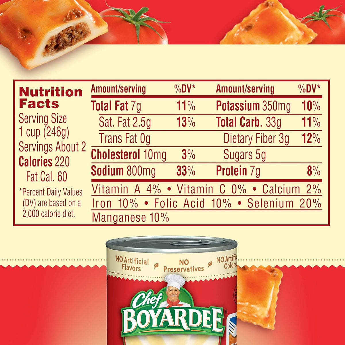 Easy-open Chef Boyardee Beef Ravioli pantry meal