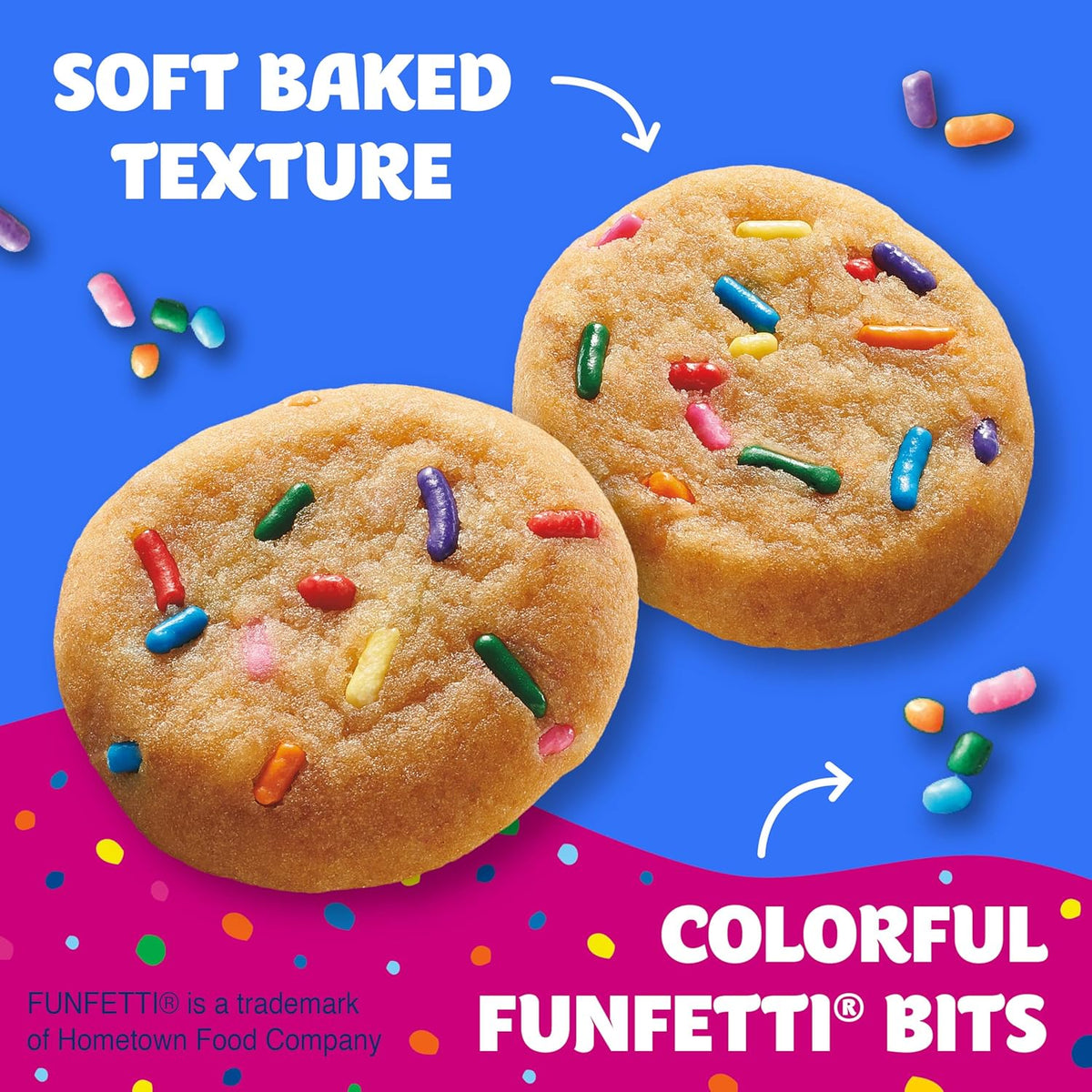 Soft baked Pillsbury mini cookies with colorful bits