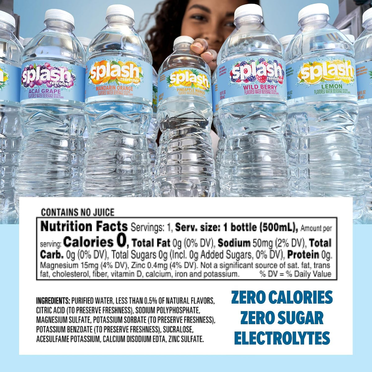 SPLASH REFRESHER 16.9 fl oz bottled water pack