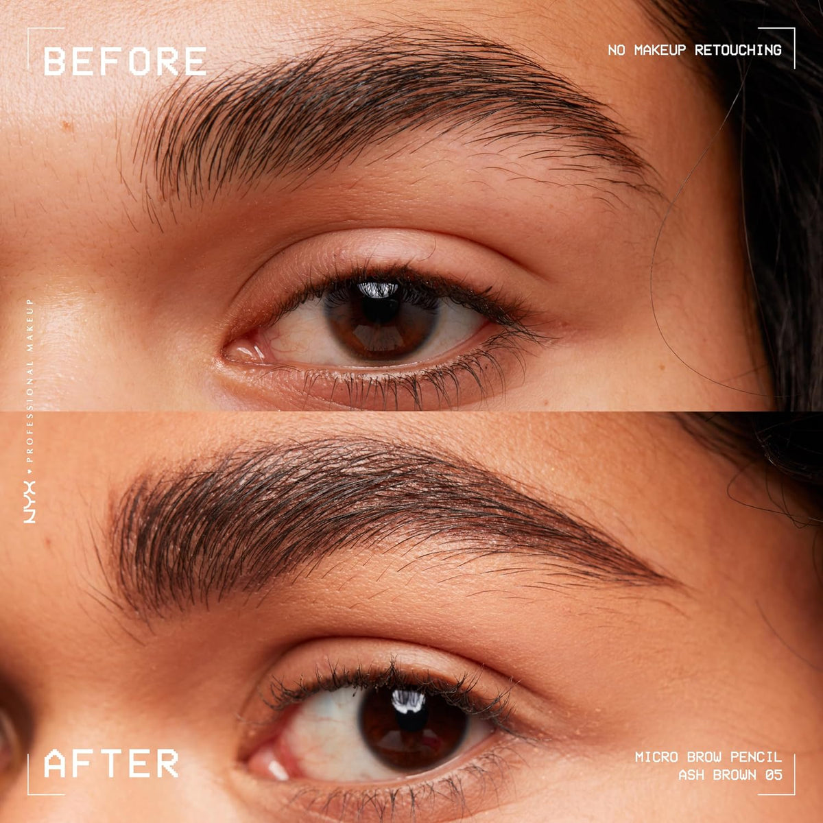 Waterproof vegan eyebrow pencil with spoolie end