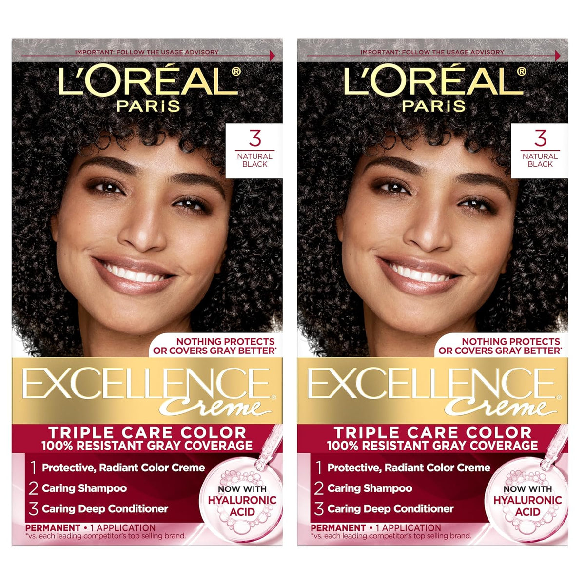 L'Oreal Paris permanent hair dye shade 3 Natural Black