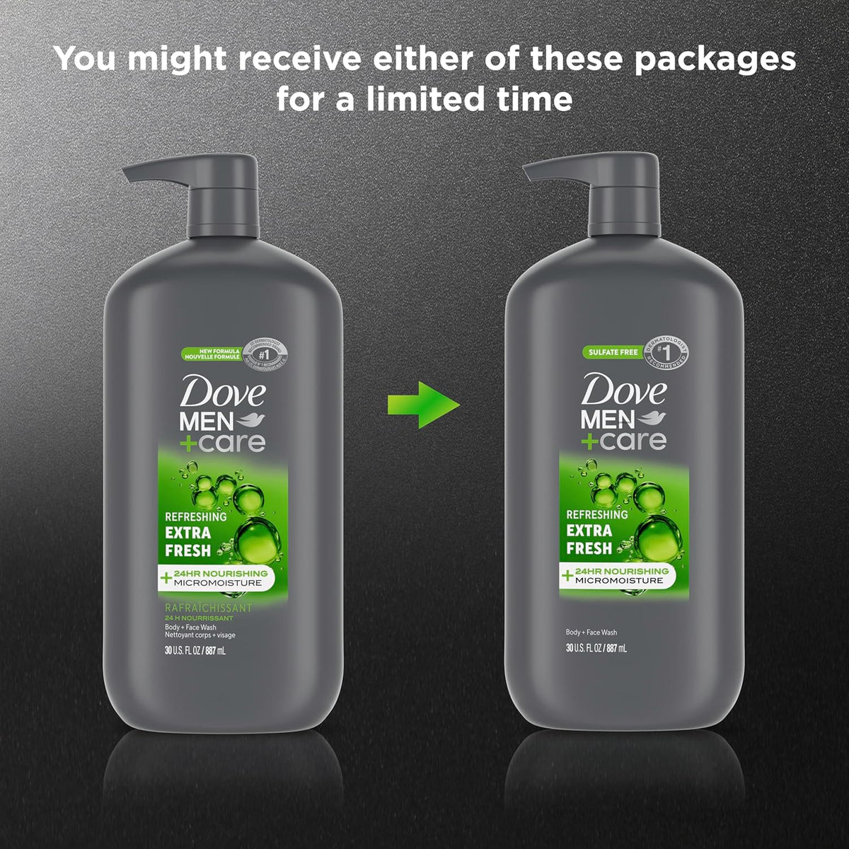 Extra Fresh men’s body wash in recycled plastic bottle