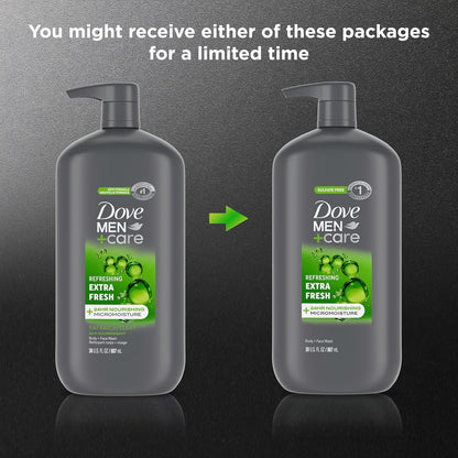Extra Fresh men’s body wash in recycled plastic bottle