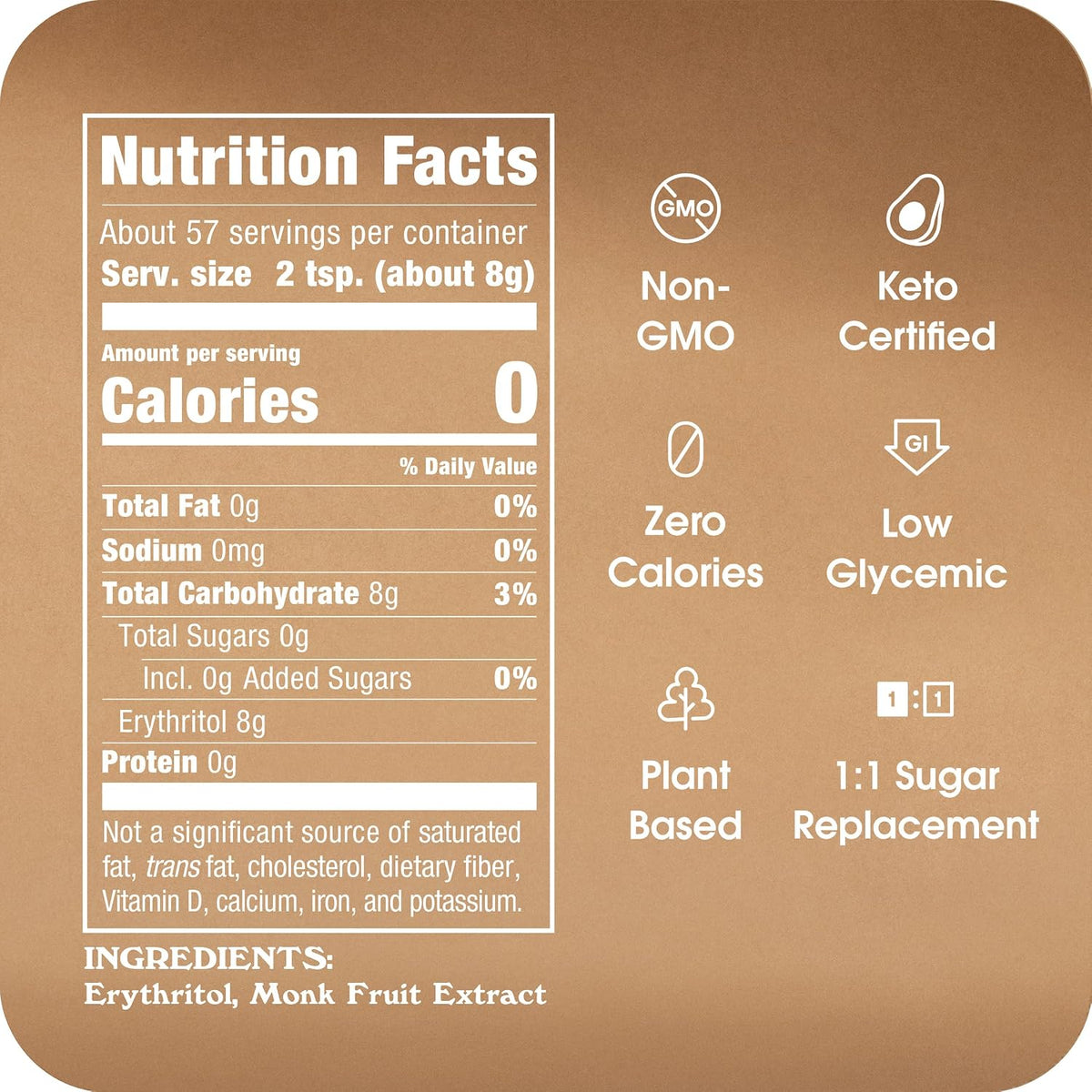 IN THE RAW zero calorie monk fruit sweetener