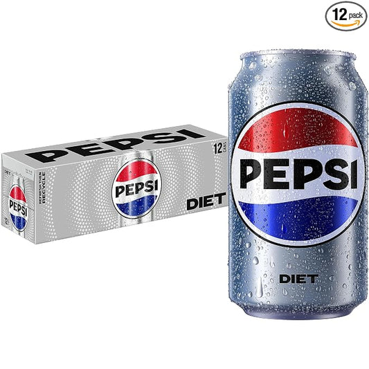 Diet Pepsi Cola Soda 12 fl oz cans pack of 12
