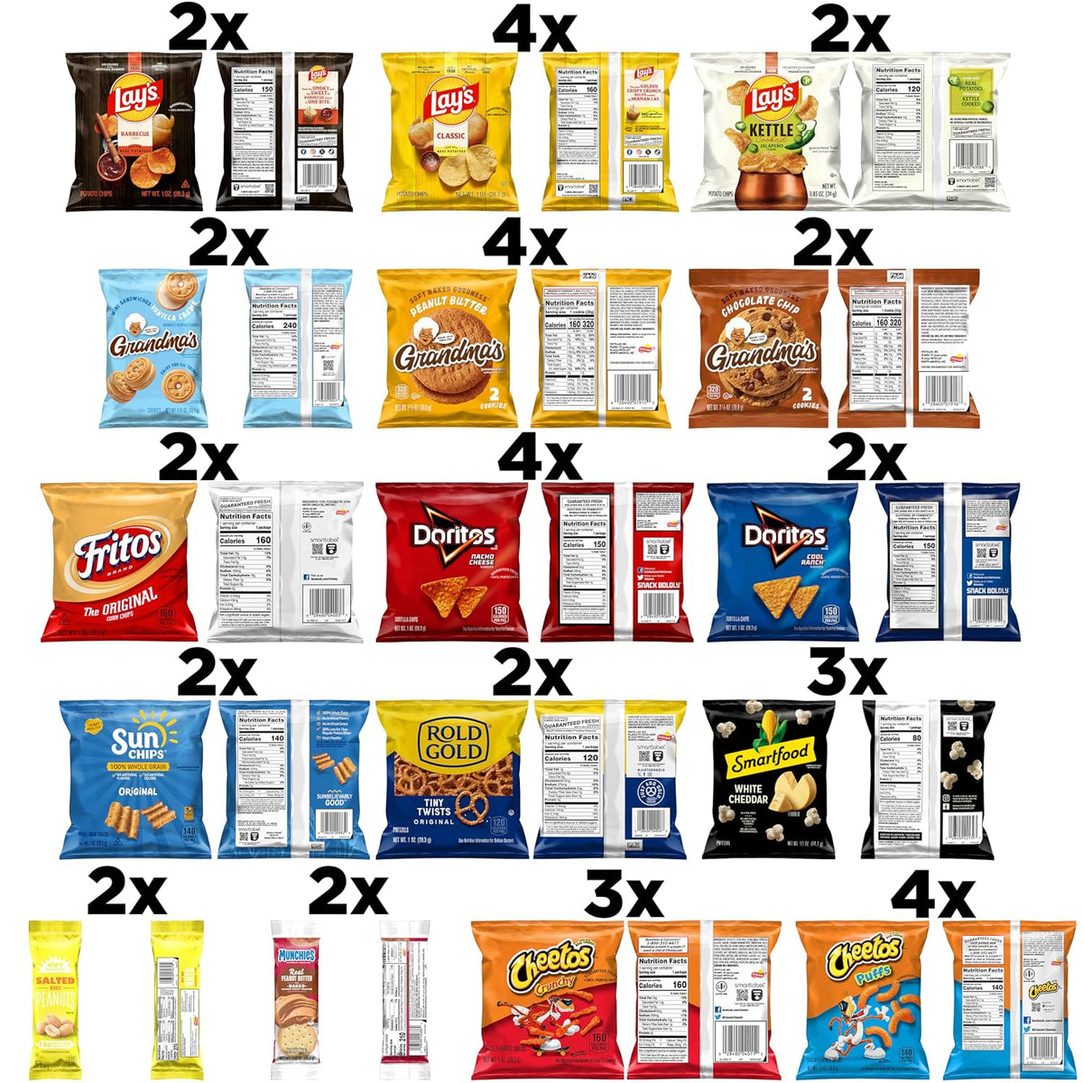 Grab and go Frito Lay assorted snack packs