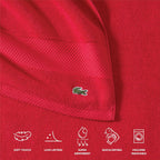 Lacoste Heritage cotton towel with pique border