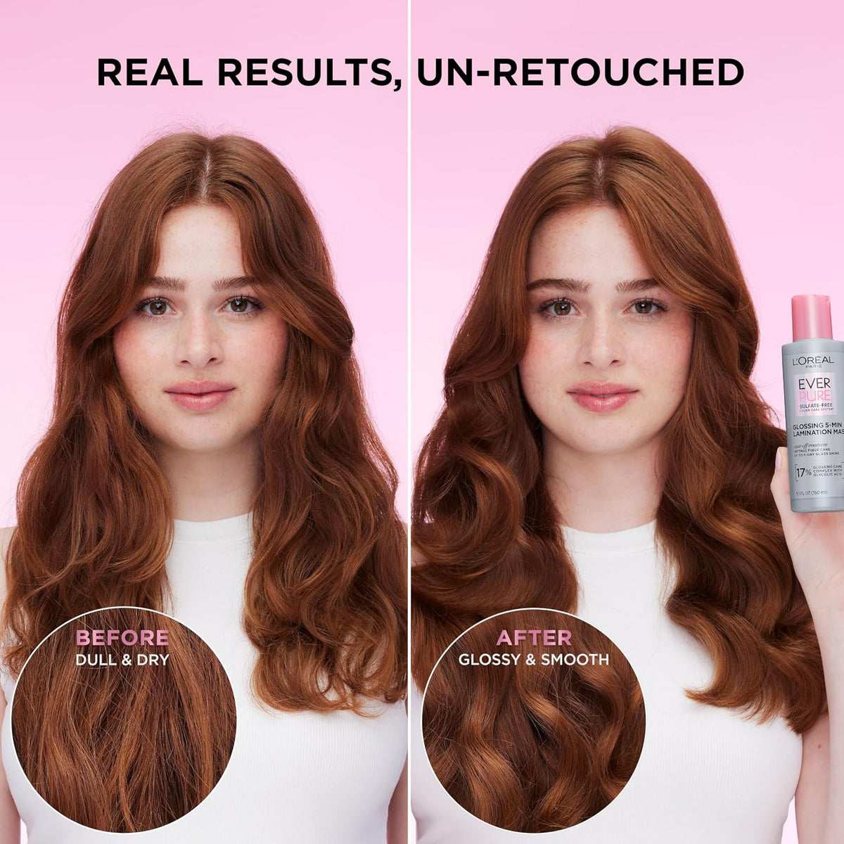 Sulfate free shine hair mask with glycolic acid