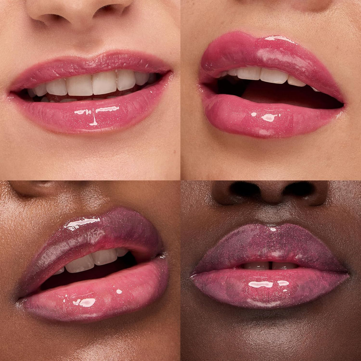 Softening lip gloss for smooth plumped-looking lips