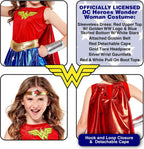 Girls superhero costume with cape and belt