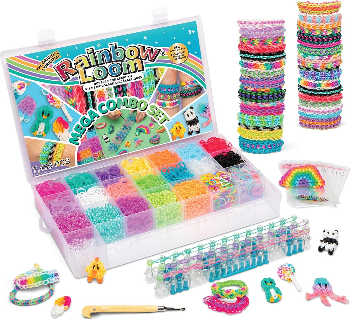Colorful rubber bands in organizer case