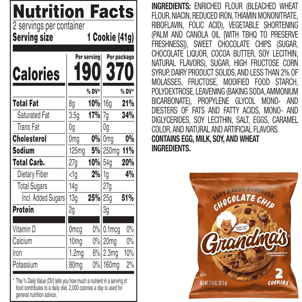 Grandma's Big Cookies 10 pack sweet treat