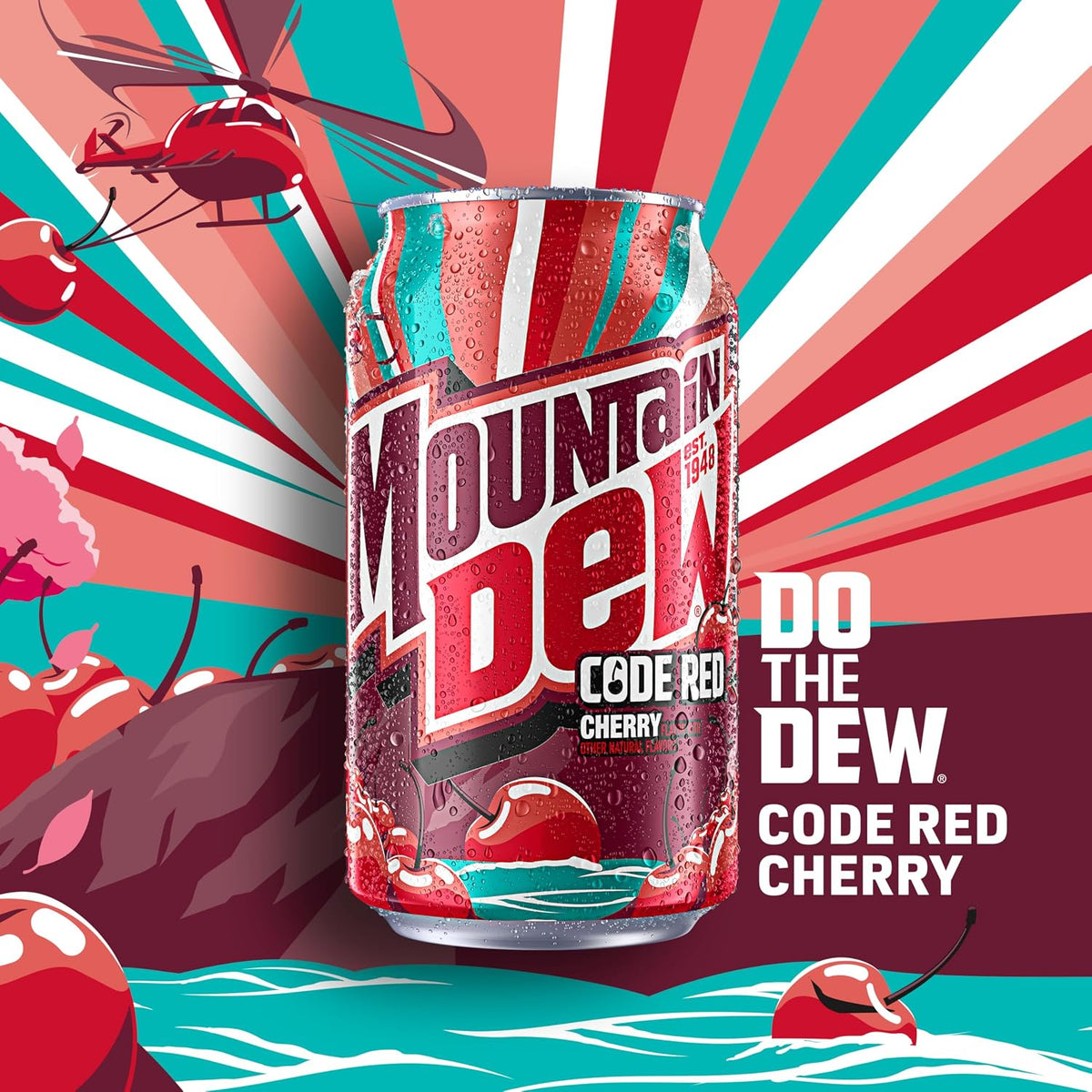 Mountain Dew Code Red canned soda beverage