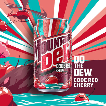 Mountain Dew Code Red canned soda beverage