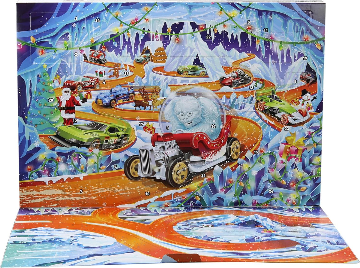 Exclusive snow globe Hot Wheels car with Yeti driver