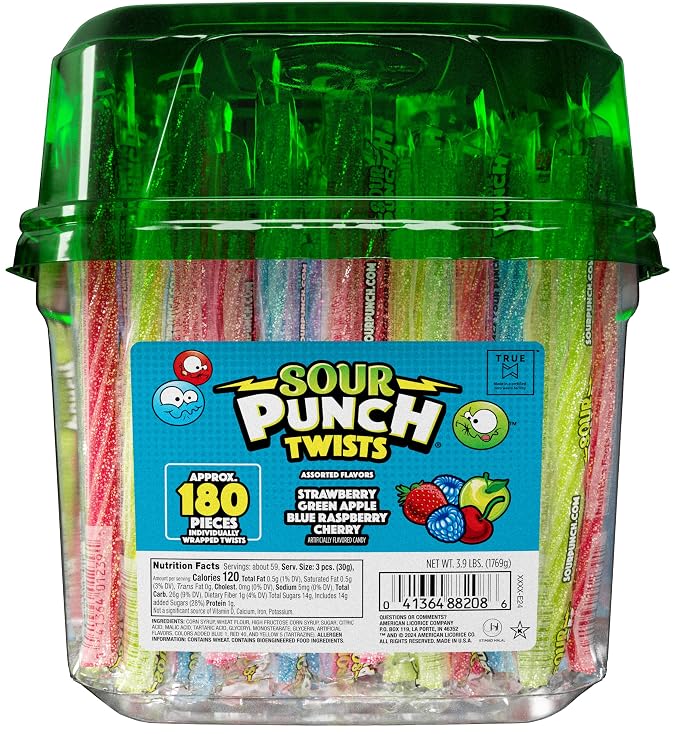 Sour Punch Twists assorted fruity sour chewy candy