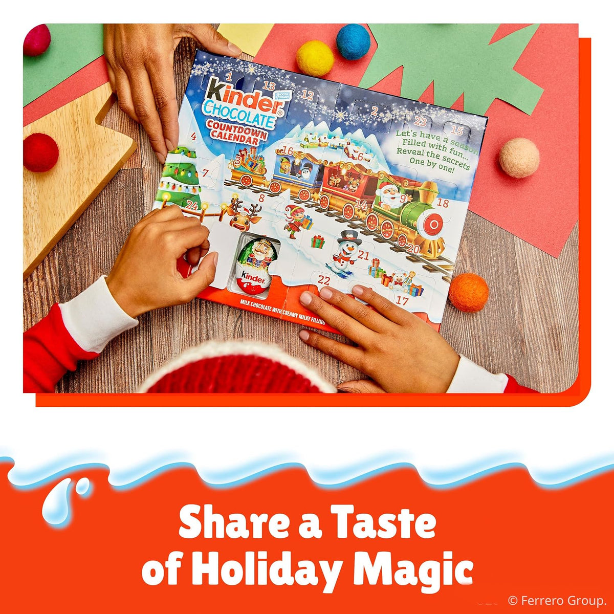 Kinder holiday gift chocolate calendar for kids