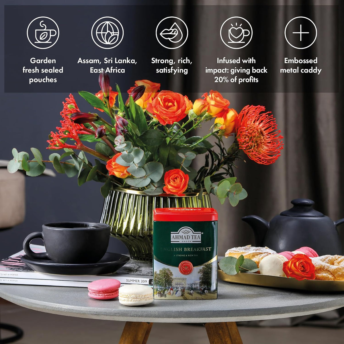 Decorative Ahmad Tea black tea gift tin
