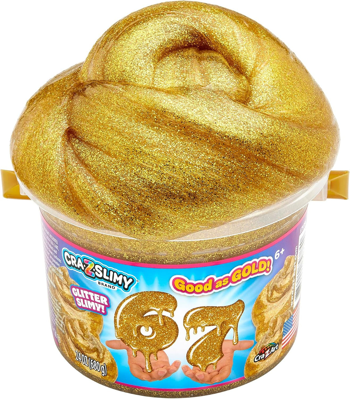 Cra-Z-Slimy gold glitter slime for sensory play