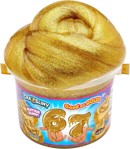 Cra-Z-Slimy gold glitter slime for sensory play
