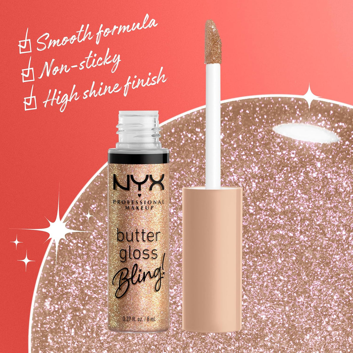 Vegan shiny lip gloss for everyday makeup looks