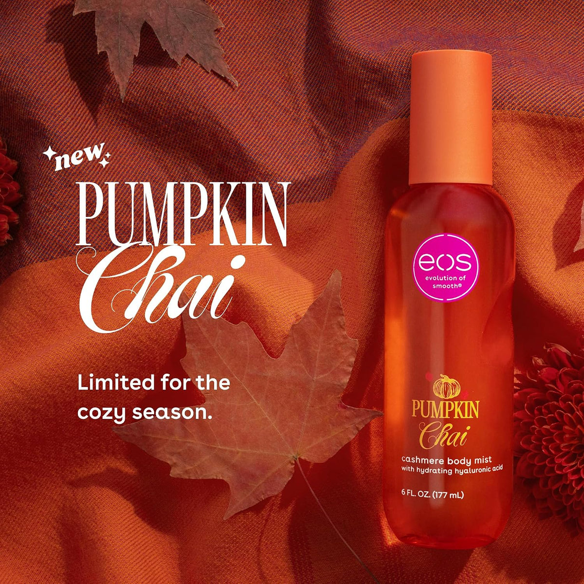 Pumpkin chai body mist with warm gourmand scent