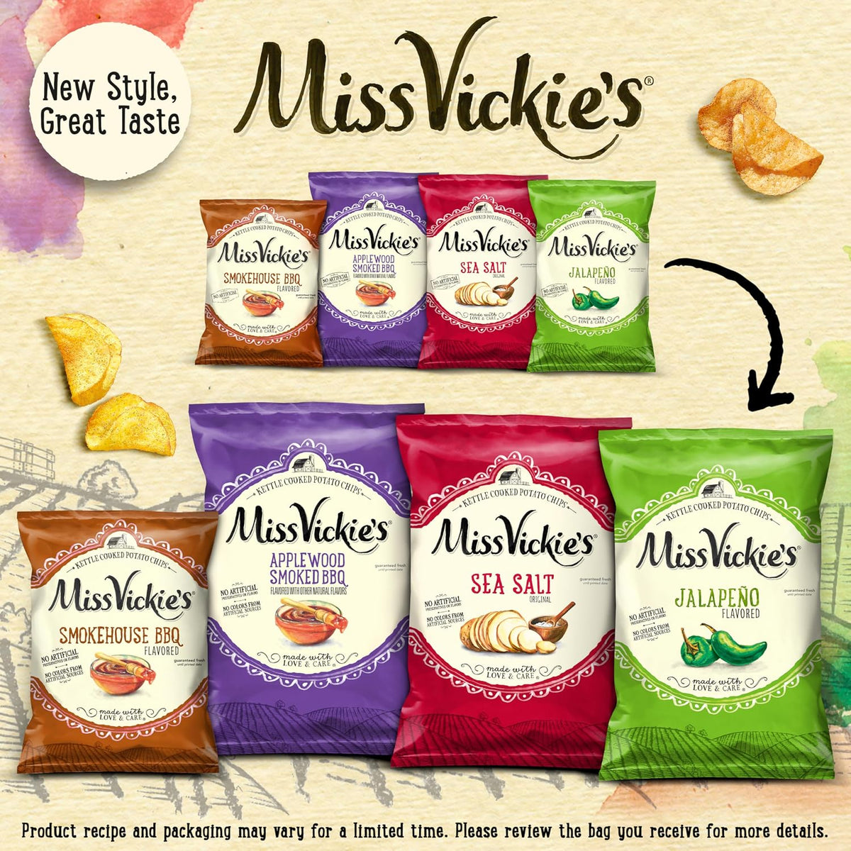 Miss Vickie's crunchy kettle cooked potato chips multipack