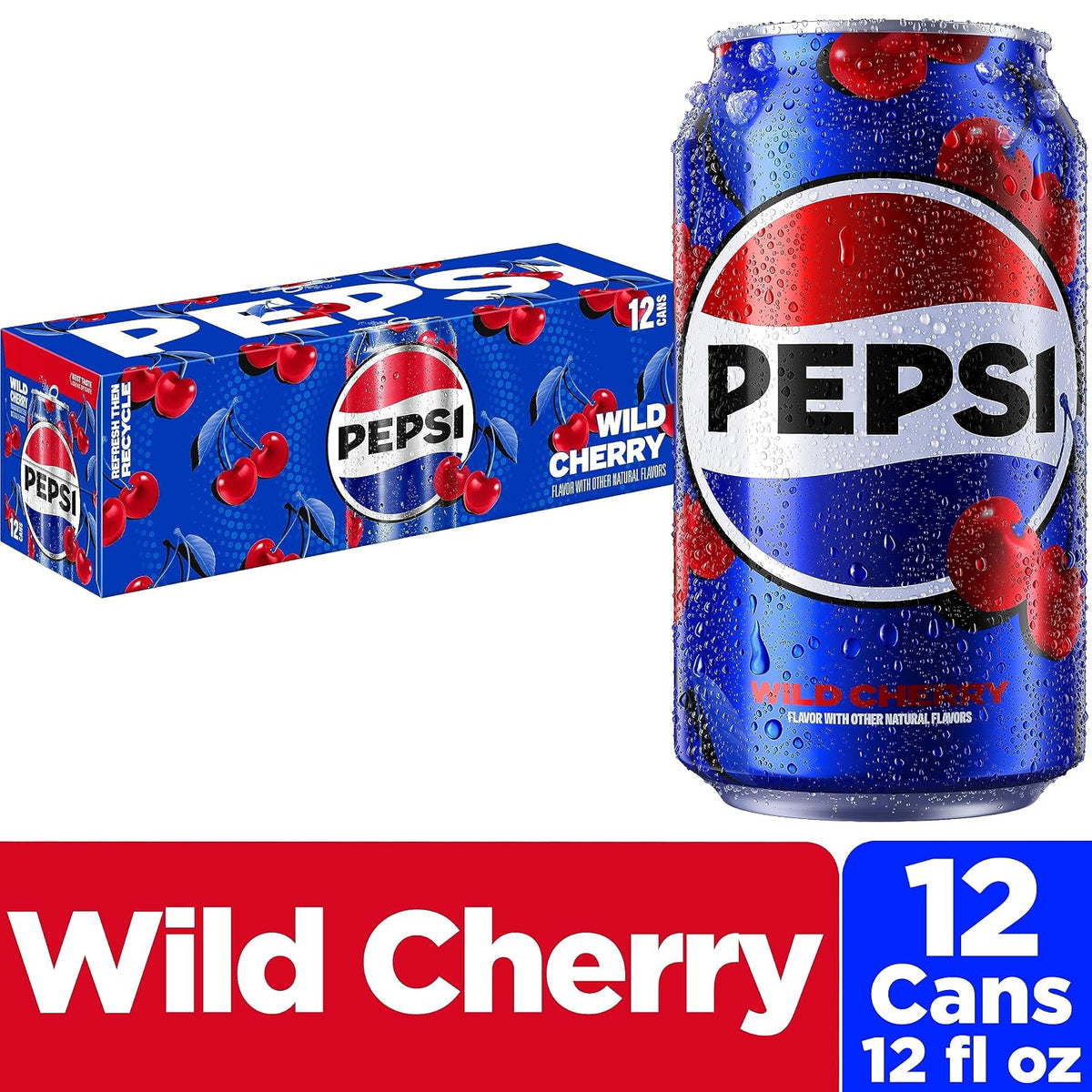 Cherry flavored Pepsi cola cans pack of 12