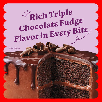 Triple chocolate fudge dessert baking mix box