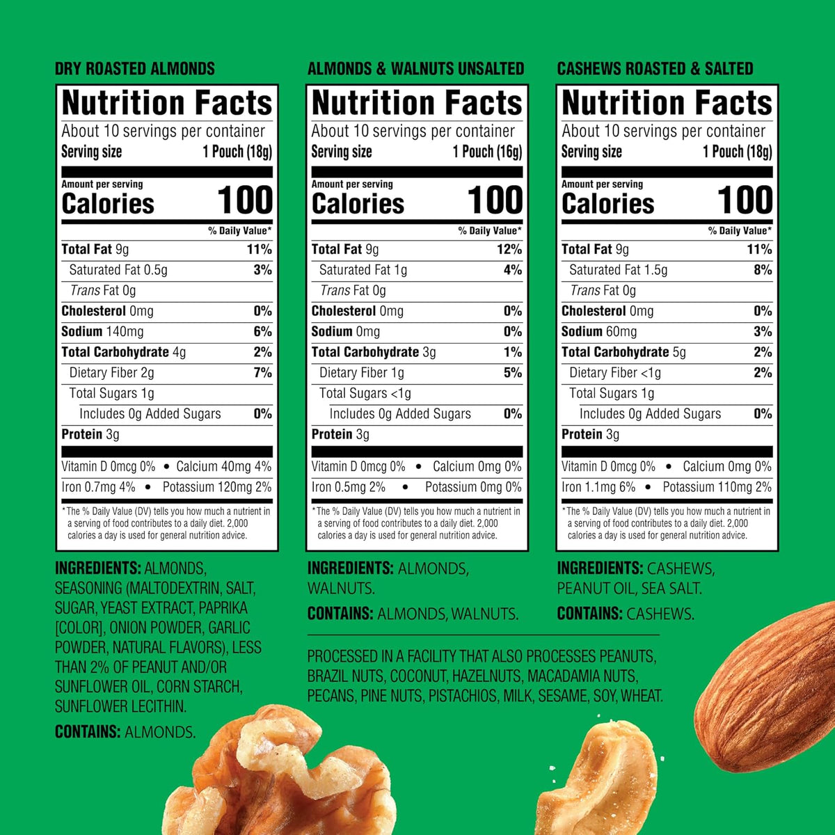 Emerald dry roasted almonds snack packs