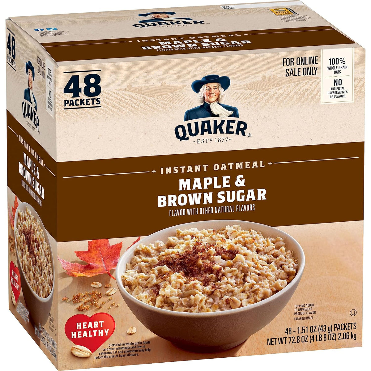 Quaker maple brown sugar oatmeal individual packets