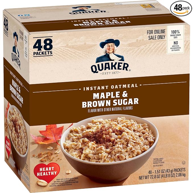 Quaker Instant Oatmeal Maple Brown Sugar 48 pack