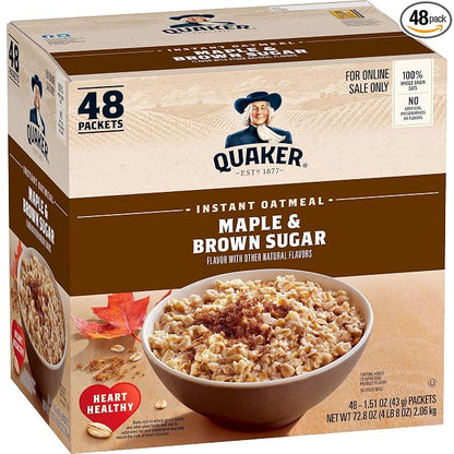 Quaker Instant Oatmeal Maple Brown Sugar 48 pack