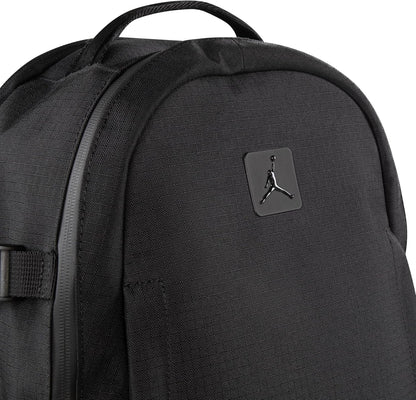 Nike black backpack two-pocket front layout